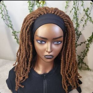 Brown Voluminous kinky twist Wig with Headband